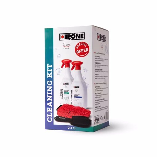 KIT LIMPIADOR DE SUPERFICIES Y NEUMATICOS DE MOTO Ipone